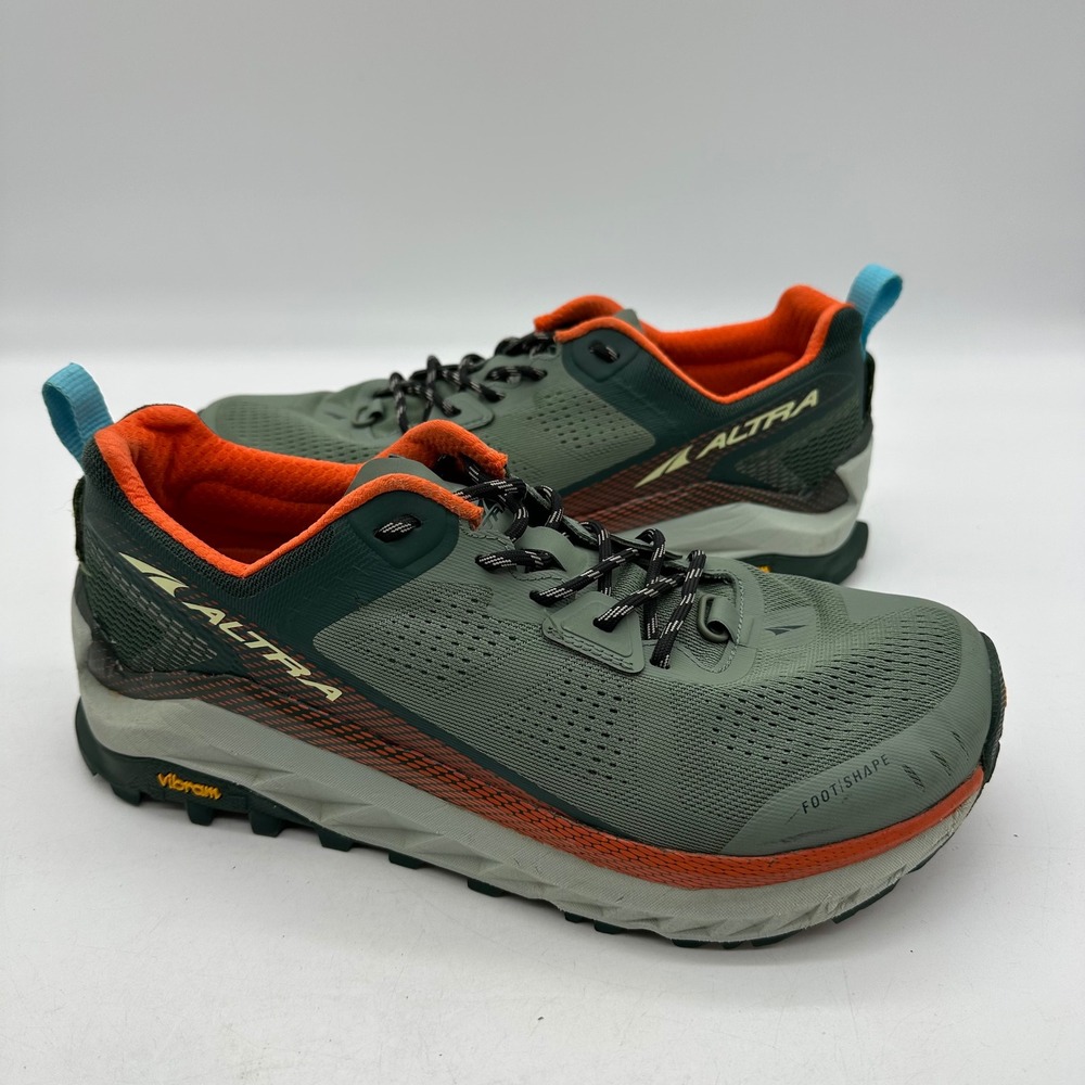 Altra AL0A4VQM380 Mens 9.5 Green Orange Olympus 4 Vibram Trail Running Shoes
